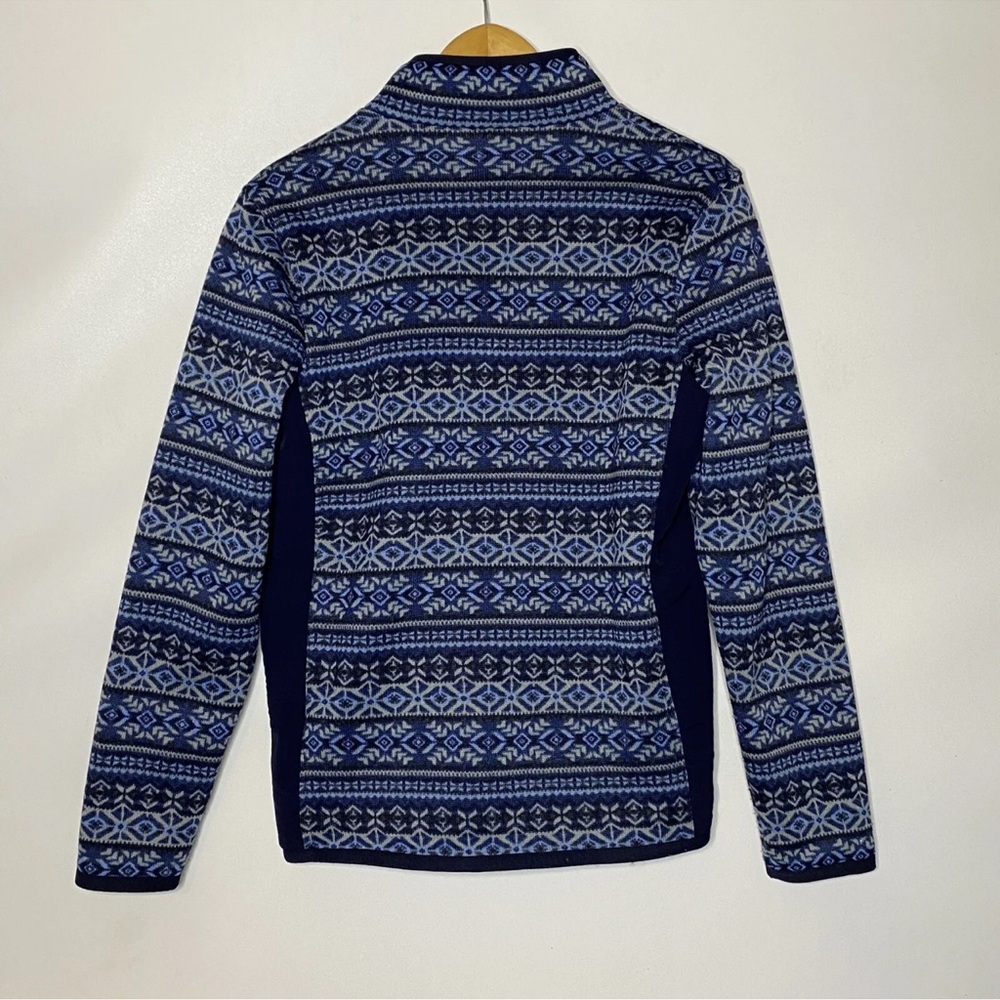 Vineyard Vines Fairisle Full Zip Mock Neck Jacket Blue Multi Size XS - Picture 4 of 6